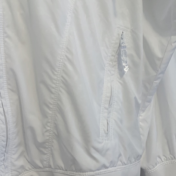 NIKE Lined Windbreaker High Neck White Sublimated Print Zip Bomber Jacket XL - Picture 12 of 16